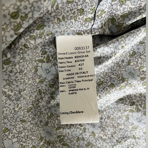 Michael Kors Collection French cuff blue floral print buttoned shirt US2 - Picture 4 of 10